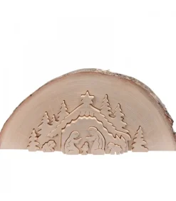 Crèche De Noël En Relief, Taillee Dans Un Rondin De Bois, 27 Cm<Waldfabrik, photophore en bois et étoile sapin de Noël New