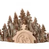 Crèche De Noël Taillee Dans Une Ecorce De Bois, Motif Etable, 20 Cm<Waldfabrik, photophore en bois et étoile sapin de Noël Store