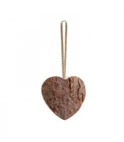 Déco De Noël, Coeur En Bois A Suspendre A Ruban Dore, 6 Cm<Waldfabrik, photophore en bois et étoile sapin de Noël Online