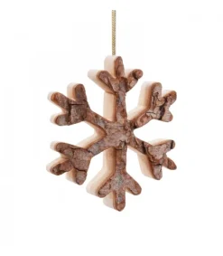 Déco De Noël, Flocon De Neige En Bois A Suspendre, 7 Cm<Waldfabrik, photophore en bois et étoile sapin de Noël Online