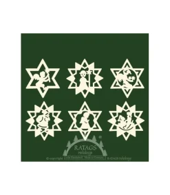 Déco Sapin De Noël, Etoiles En Bois. 6 Motifs Differents - N° 9<Ratags, décos de Noël lumineuses en bois Cheap