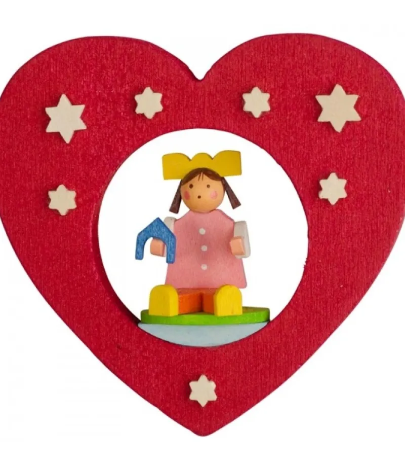 Décoration De Sapin De Noël, Coeur Avec Poupee<Graupner, décoration de sapin de Noël, Déco Noël enfant Clearance