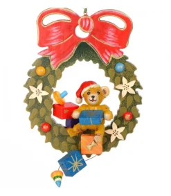 Décoration Sapin De Noël Vintage, Ourson Dans Couronne<Hubrig, figurines pour enfant Shop
