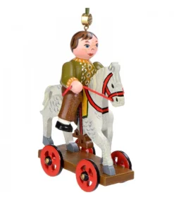 Décoration Sapin De Noël Vintage, Enfant Sur Un Cheval De Bois,<Hubrig, figurines pour enfant New
