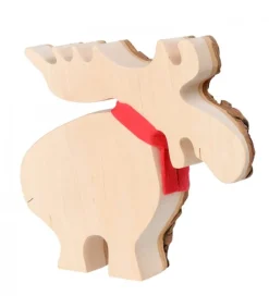 Elan En Bois Avec Noeud Rouge 14 Cm<Waldfabrik, photophore en bois et étoile sapin de Noël Cheap