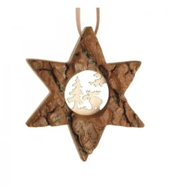 Etoile En Bois, Motif Cisele Elan, 7 Cm<Waldfabrik, photophore en bois et étoile sapin de Noël Fashion