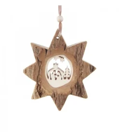 Etoile En Bois, Motif Cisele Crèche Et Etoile, 10 Cm<Waldfabrik, photophore en bois et étoile sapin de Noël Hot