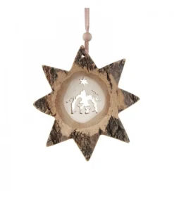 Etoile En Bois, Motif Cisele Crèche, 10 Cm<Waldfabrik, photophore en bois et étoile sapin de Noël Hot