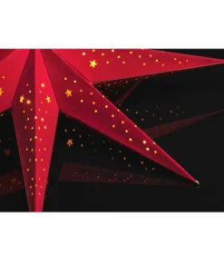 Etoile Lumineuse 7 Branches En Papier Velours Rouge A Suspendre, 60 Cm<Konstsmide, guirlandes lumineuses de Noël Hot