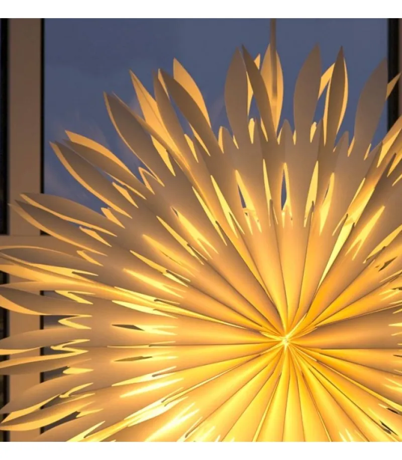 Etoile Lumineuse Electrique En Papier A Suspendre, Blanche, 60 Cm<Konstsmide, guirlandes lumineuses de Noël Online