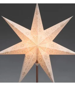 Etoile Lumineuse Electrique 7 Branches En Papier, Blanche, Sur Pied Cuivre 48 Cm<Konstsmide, guirlandes lumineuses de Noël Discount
