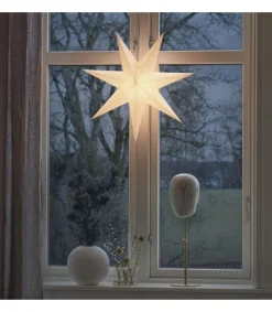 Etoile Lumineuse En Papier A Suspendre, 7 Branches, Blanche, 60 Cm<Konstsmide, guirlandes lumineuses de Noël Hot