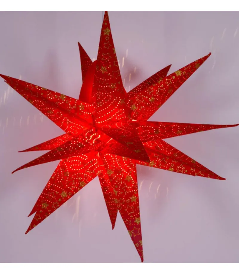 Etoile Lumineuse Rouge En Papier 3D, A Suspendre, 45 Cm<Riffelmacher et Weinberger New