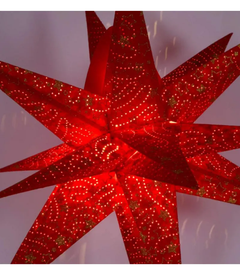 Etoile Lumineuse Rouge En Papier 3D, A Suspendre, 45 Cm<Riffelmacher et Weinberger New