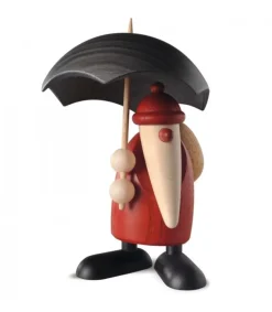 Figurine Père Noël Sous Parapluie<Köhler, Père Noël en bois Online