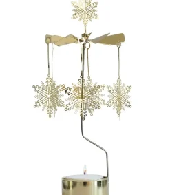 Grand Carrousel De Noël Flocons De Neige Dores, 28 Cm<Pluto Produkter, déco de Noël Scandinave Discount
