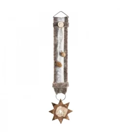 Grand Décoration Murale Montagne 60 Cm Blanc Avec Etoile, Crèche<Waldfabrik, photophore en bois et étoile sapin de Noël Flash Sale