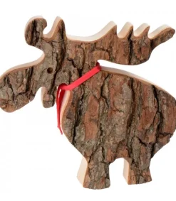 Grand Elan En Bois Avec Noeud Rouge 18 Cm<Waldfabrik, photophore en bois et étoile sapin de Noël Outlet