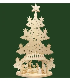 Grand Sapin Lumineux Led En Bois Avec Personnages De La Crèche<Ratags, décos de Noël lumineuses en bois Shop