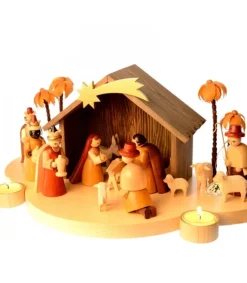 Grande Crèche De Noël En Bois Avec Personnages<Richard Glasser, Pyramides de Noël allemandes Cheap