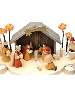 Grande Crèche De Noël En Bois Avec Personnages<Richard Glasser, Pyramides de Noël allemandes Cheap