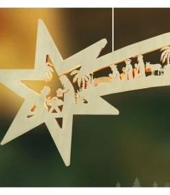 Grande Etoile Lumineuse En Bois A Suspendre<Ratags, décos de Noël lumineuses en bois Store
