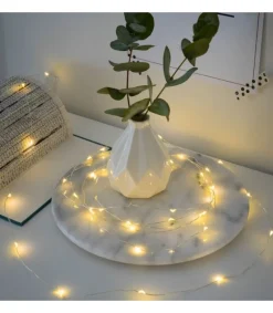 Guirlande Led A Pile, 20 Diodes Ambrees, Fil Argente<Konstsmide, guirlandes lumineuses de Noël Outlet