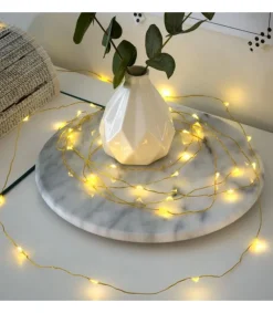 Guirlande Led A Pile, 20 Diodes Ambrees, Fil Laiton<Konstsmide, guirlandes lumineuses de Noël Sale