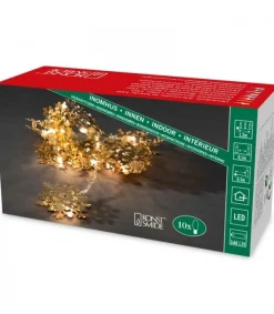 Guirlande Lumineuse Décorative A Led, Flocons De Neige Metalliques Dores<Konstsmide, guirlandes lumineuses de Noël Fashion