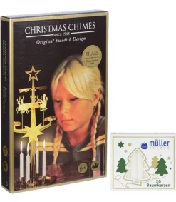 Kit Carillon Père Noël Dore + Bougies<Angel Chimes, carillon des anges Flash Sale