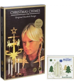 Kit Carillon Père Noël Dore + Bougies<Angel Chimes, carillon des anges Flash Sale