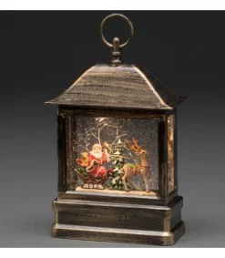 Lanterne À Neige A Led Avec Père Noël Dans Son Traineau, 25 Cm<Konstsmide, guirlandes lumineuses de Noël Discount