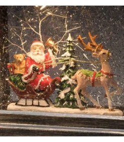 Lanterne À Neige A Led Avec Père Noël Dans Son Traineau, 25 Cm<Konstsmide, guirlandes lumineuses de Noël Discount