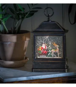 Lanterne À Neige A Led Avec Père Noël Dans Son Traineau, 25 Cm<Konstsmide, guirlandes lumineuses de Noël Discount