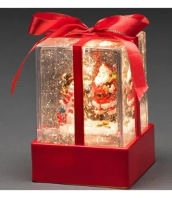 Lanterne À Neige "Cadeau De Noël" Avec Père Noël & Bonhomme De Neige<Konstsmide, guirlandes lumineuses de Noël Shop