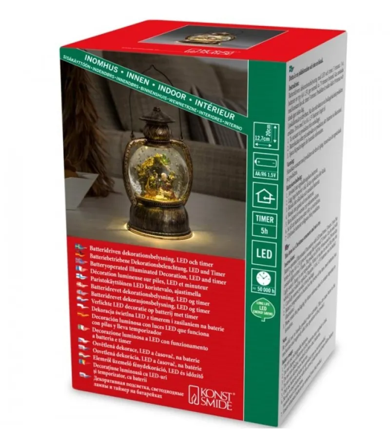 Lanterne À Neige, Crèche De Noël, 20 Cm<Konstsmide, guirlandes lumineuses de Noël Online