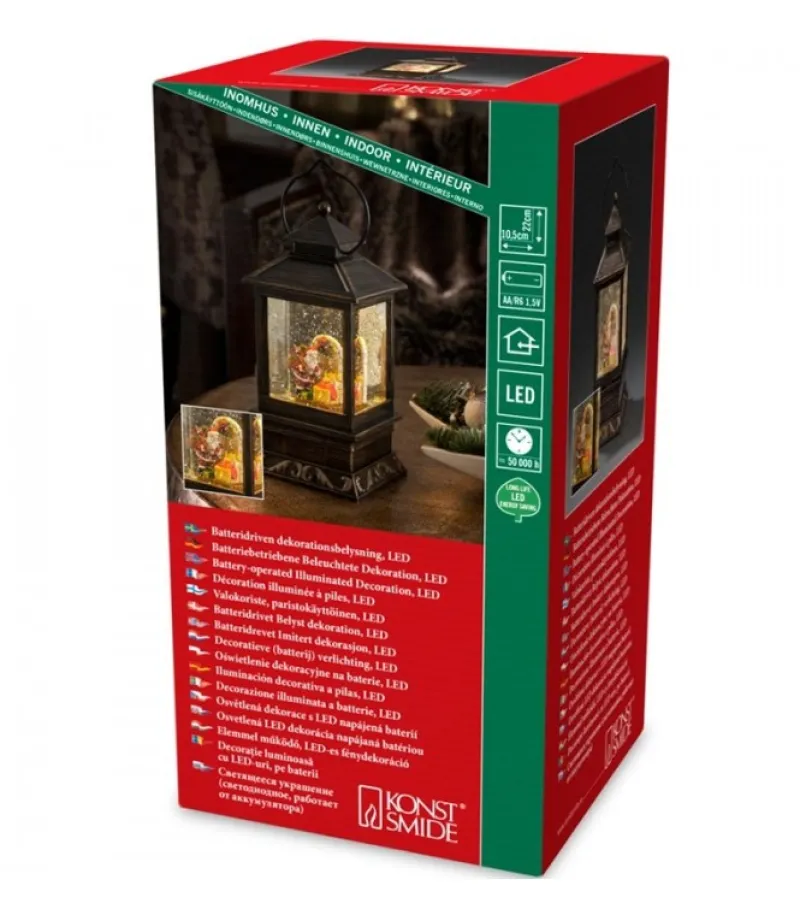 Lanterne De Noël À Neige A Led Avec Père Noël Et Enfants, 22 Cm<Konstsmide, guirlandes lumineuses de Noël Discount