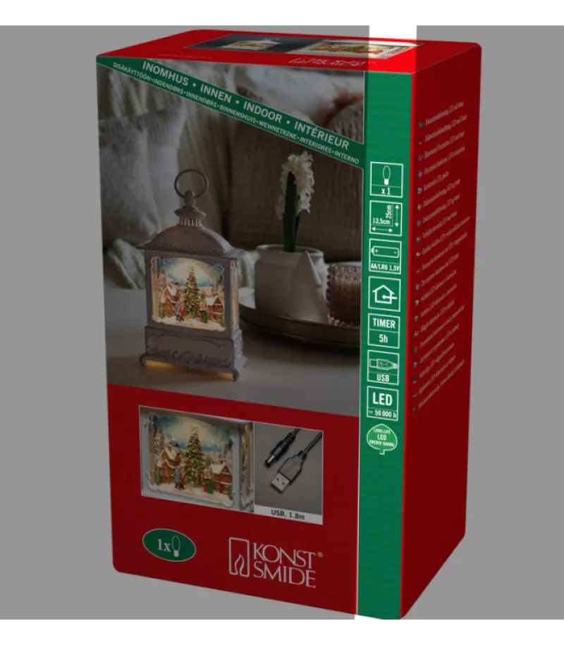 Lanterne De Noël Blanche, Village De Noël Avec Sapin<Konstsmide, guirlandes lumineuses de Noël Shop