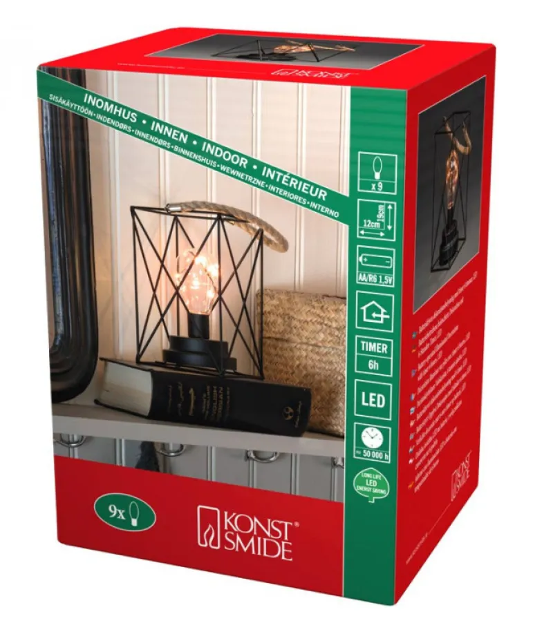 Lanterne Lumineuse A Led En Metal, Carree, 19 Cm<Konstsmide, guirlandes lumineuses de Noël Best Sale