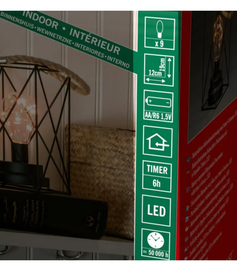 Lanterne Lumineuse A Led En Metal, Carree, 19 Cm<Konstsmide, guirlandes lumineuses de Noël Best Sale