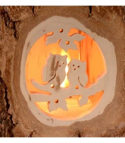 Lanterne Photophore En Bois, Couple D'Hiboux<Waldfabrik, photophore en bois et étoile sapin de Noël Hot