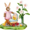 Lapin De Paques En Bois Avec Poussins Dans Landau<Hubrig, figurines pour enfant Fashion
