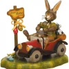 Lapin De Paques En Bois Dans Auto<Hubrig, figurines pour enfant Outlet