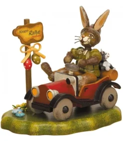 Lapin De Paques En Bois Dans Auto<Hubrig, figurines pour enfant Outlet