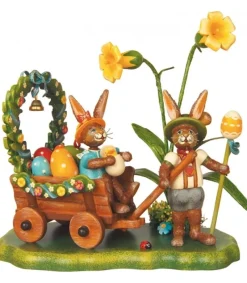 Lapin De Paques En Bois Et Charrette A Oeufs<Hubrig, figurines pour enfant Clearance