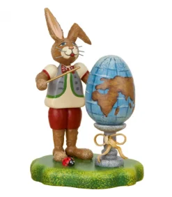 Lapin De Paques En Bois Ecolier Et Mappemonde<Hubrig, figurines pour enfant Cheap