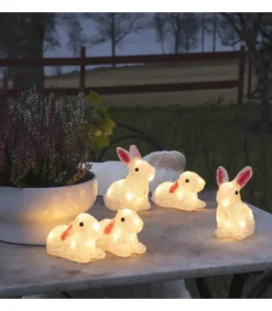 Lapins Lumineux 14 Cm En Acrylique, 40 Diodes Blanc Chaud<Konstsmide, guirlandes lumineuses de Noël Fashion