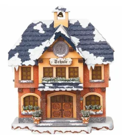 Maison Eclairee Pour Figurine De Noël Miniature Winterkinder, L'Ecole Du Village<Hubrig, figurines pour enfant Cheap