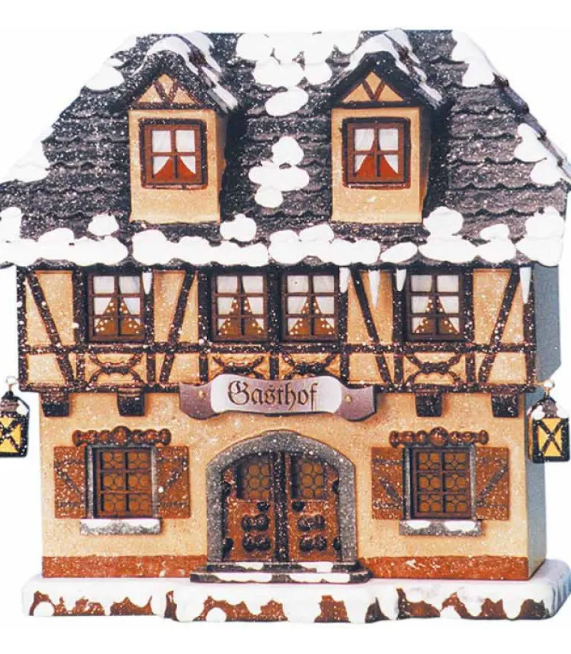 Maison Eclairee Pour Village De Noël Miniature Winterkinder, Restaurant<Hubrig, figurines pour enfant Cheap
