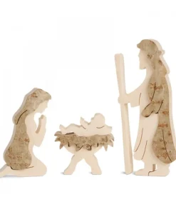 Marie, Joseph Et Enfant Jesus En Ecorce De Bois, 10 Cm<Waldfabrik, photophore en bois et étoile sapin de Noël Outlet